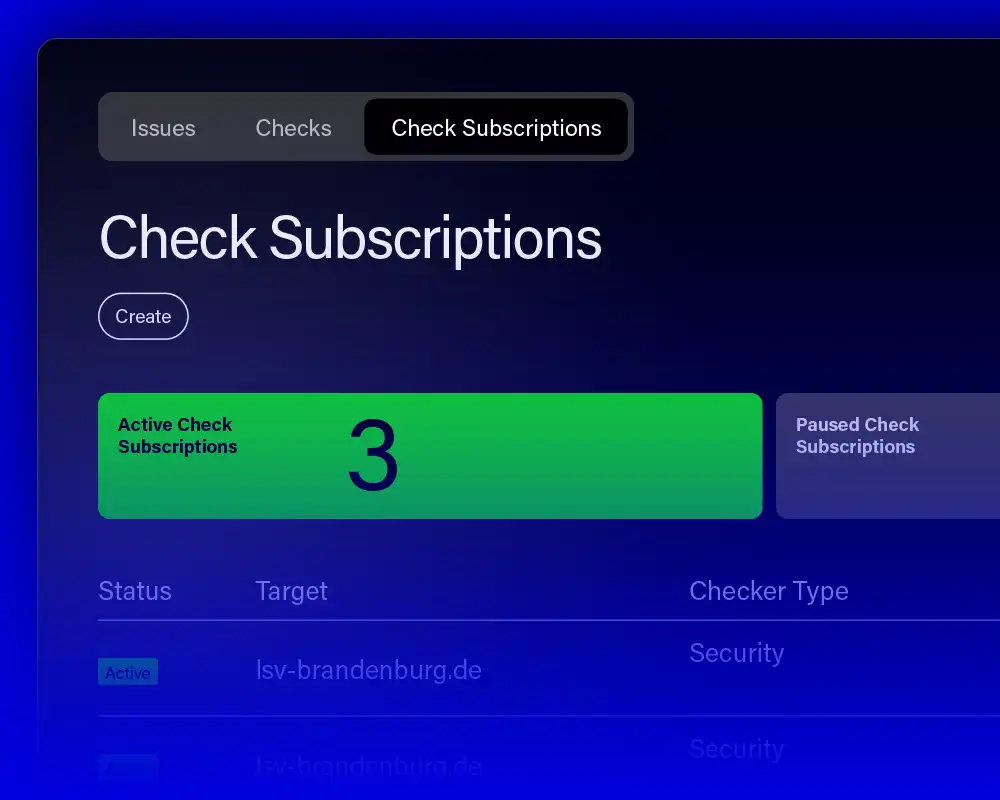 Prelumen Analytics view with recurring check subscriptions.